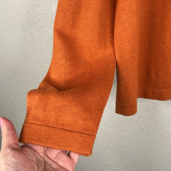 Banana Republic Men's Rust Knit 100% Cotton V-Neck Sweater Size Large New! - Picture 3 of 6